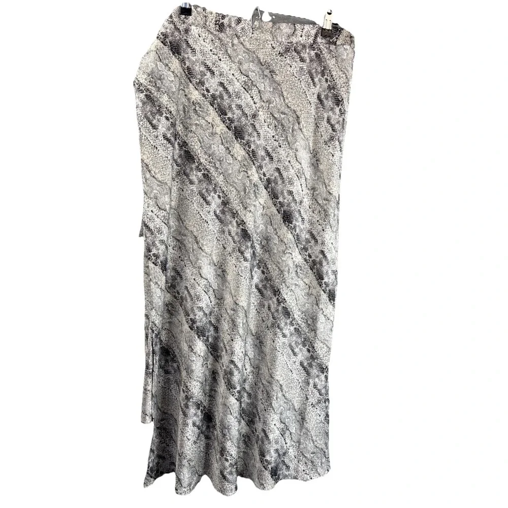 Y2K Vintage The Limited Maxi‎ Skirt 14 Snake Print Black White Wrap Silky Witchy
